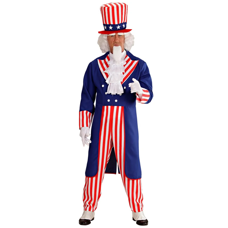 Uncle Sam Costume Extra Large for Military Army War Fancy Dress