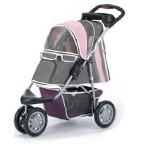Pet Stroller,IPS-09,Pink/Grey,Free Rain and Wind cover, dog carrier, trolley, Trailer, Innopet, Buggy First Class. Fold able pet buggy, pushchair, pram for dogs and cats