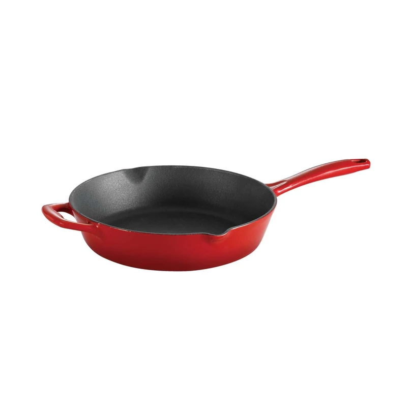 Tramontina Bestow Enamelled Cast Iron Skillet with Helper Handle, 25 cm (2.36l), Red, for Induction and All Hobs, Oven-Safe to 230°C, 31700205 - Image 1