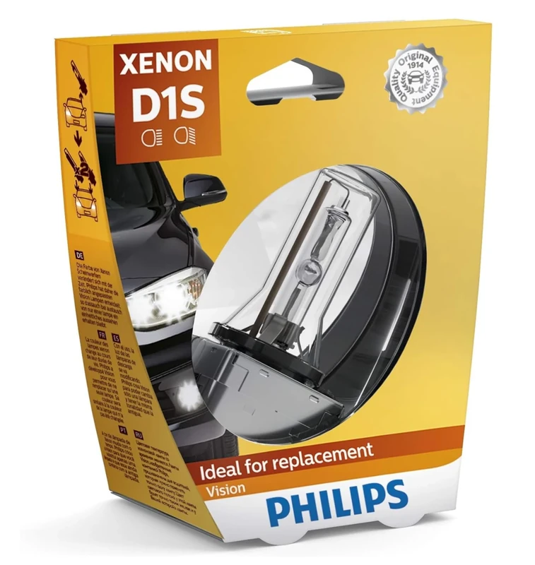 Philips Xenon Vision D1S 85415VIS1 Light Bulb Single in Blister Pack - clear/silver