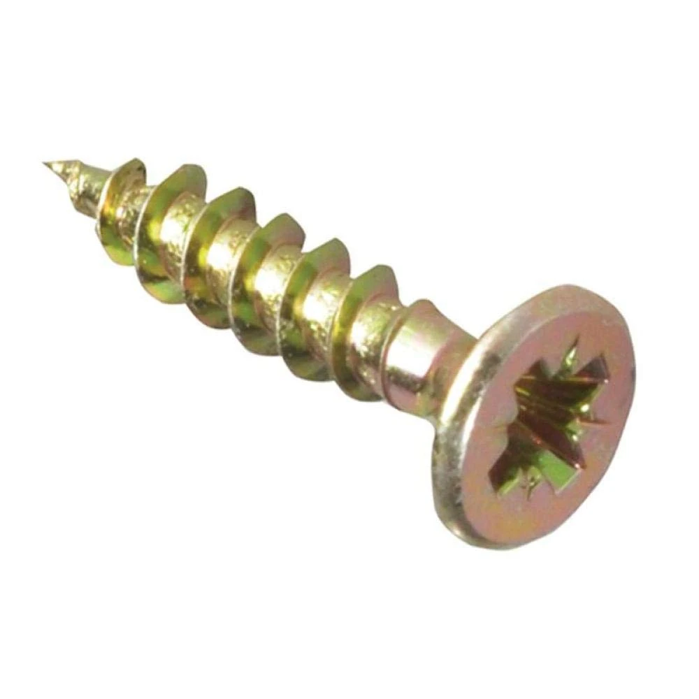 ForgeFix Multi-Purpose Single Thread Screws | 4.0 x 17mm | Zinc Yellow Passivated | Box 200