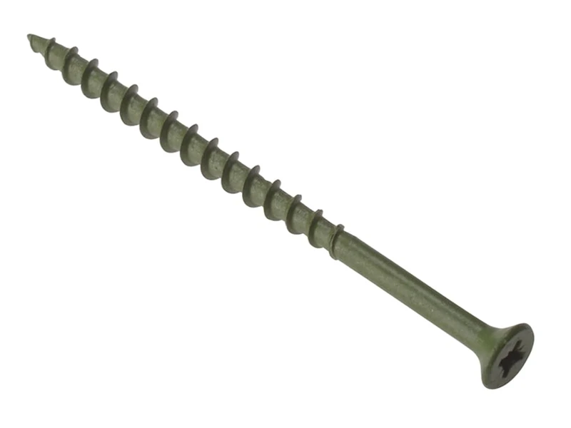 ForgeFix Countersunk Decking Screws | 4.5 x 75mm | Green | Tub 1000