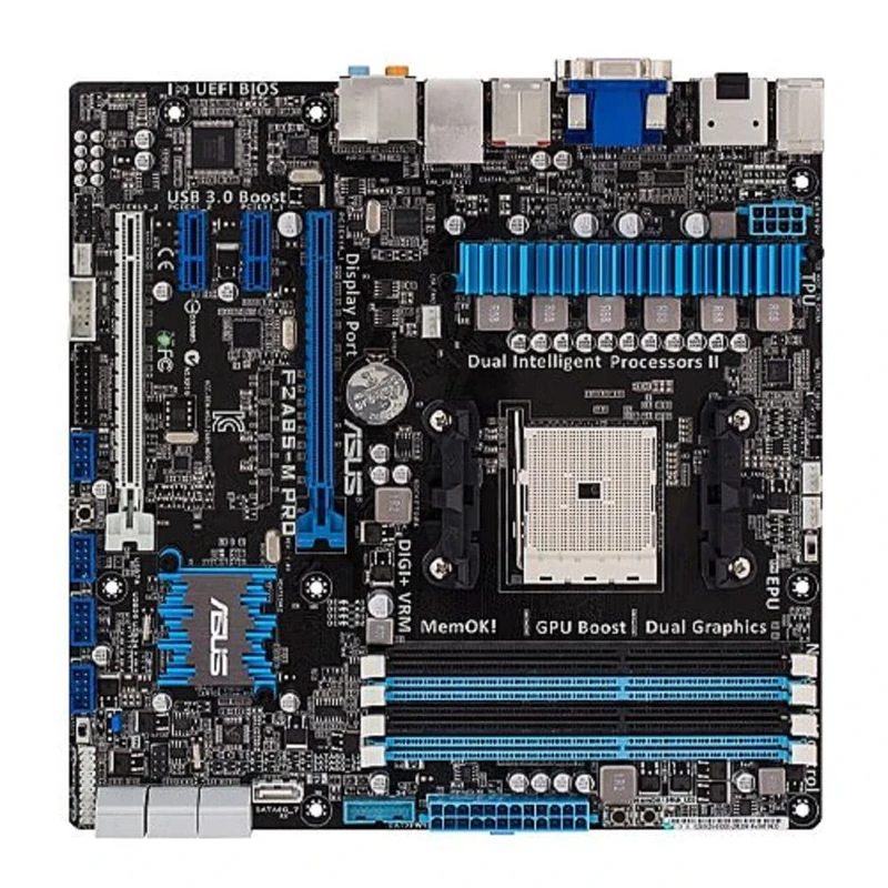 Asus F2A85-M PRO Motherboard (AMD A85X FCH, DDR3, S-ATA 600, M-ATX, 1 x eS-ATA, 4 x USB 3.0, Socket FM2)