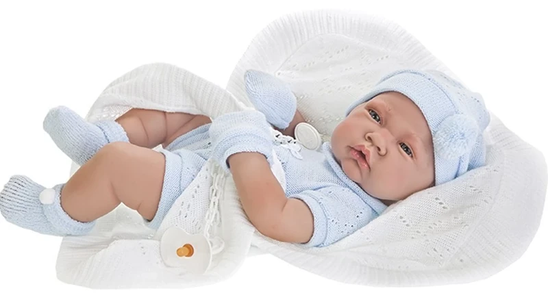 Antonio Juan Doll Newborn Baby with Hat 42 x 14 x 8 cm Blue