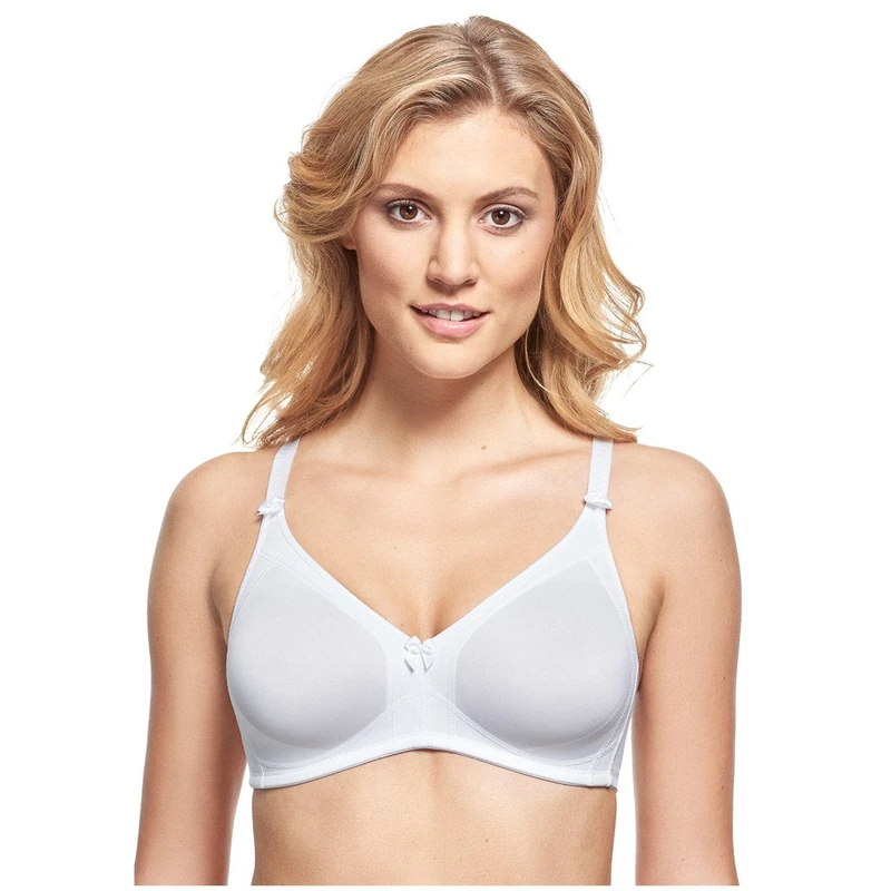 SUSA Women's Damen BH ohne Bügel 9763 Wireless Bra, White (White 003), 34C - Image 1
