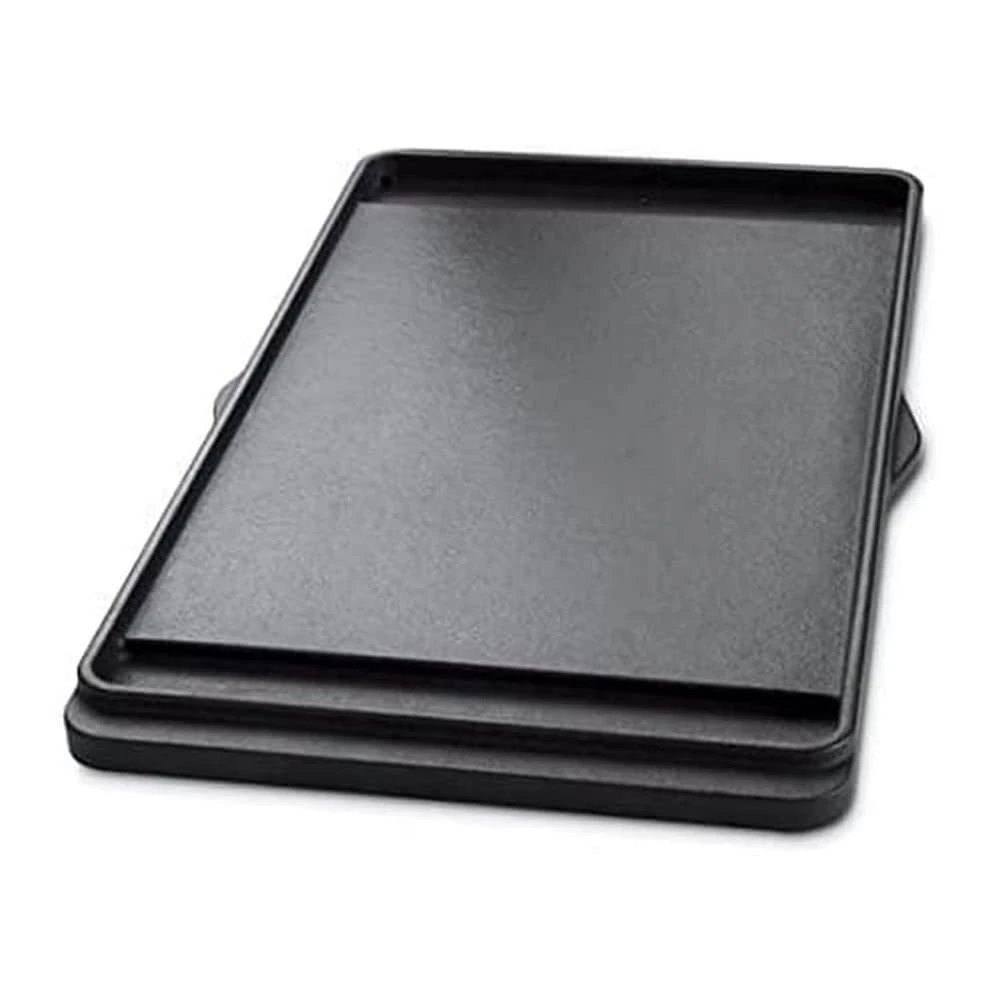 Weber Spirit 200 Series Gas Barbecue Griddle/Reversible Cast Iron Plancha Grill Plate with Non-Stick Surface, Durable BBQ Accessory, 44 x 26 cm, Black