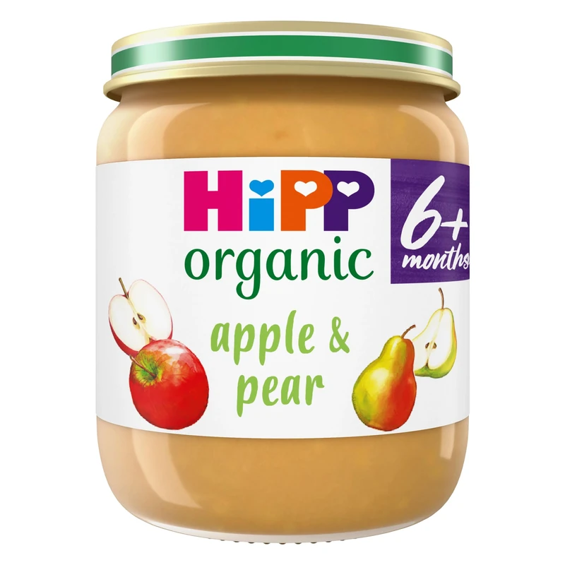 HiPP Organic Apple & Pear Baby Food Jar 6+ Months 125g (Pack of 6) - Image 1