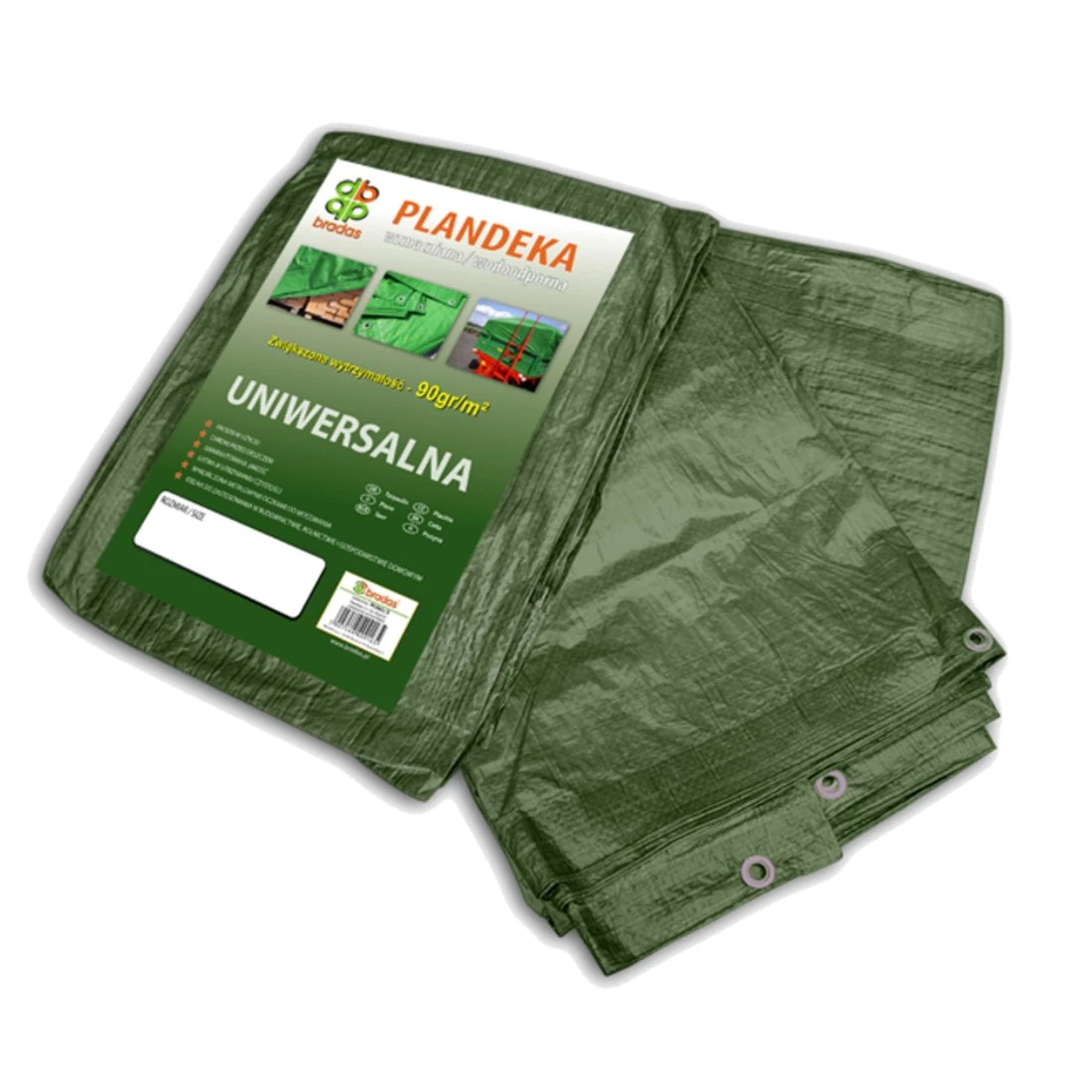 PLANDEKA WZMOCNIONA ALIA 90 g 15 x 20 m BRADAS