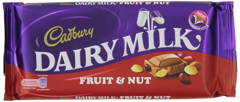 Cadbury Dairy Milk Fruit & Nut Bar 120 g (Pack of 7)