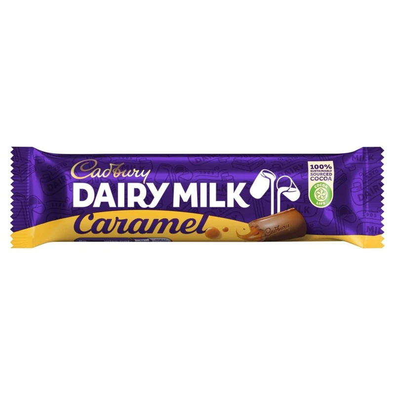 Cadbury Dairy Milk Caramel Chocolate Bar, Smooth Caramel Centre, 45 g (Pack of 48)