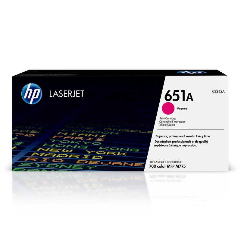 HP CE343A 651A Original LaserJet Toner Cartridge, Magenta, Single Pack