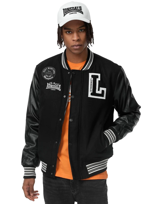 Lonsdale Men's Suzie College Jacket, black, M