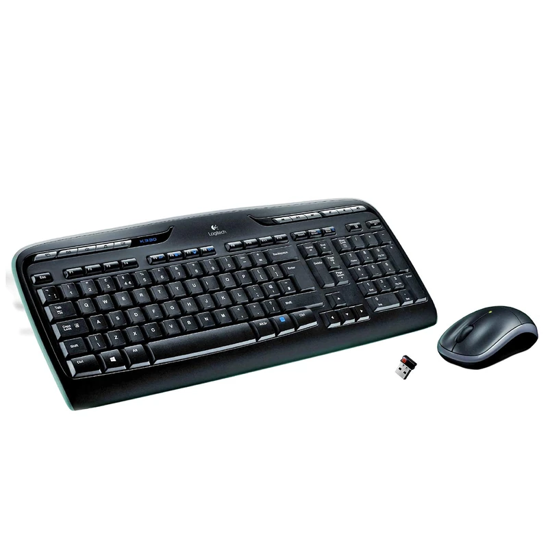 Logitech MK330 Wireless Keyboard and Mouse Combo, QWERTY Spanish Layout - Black