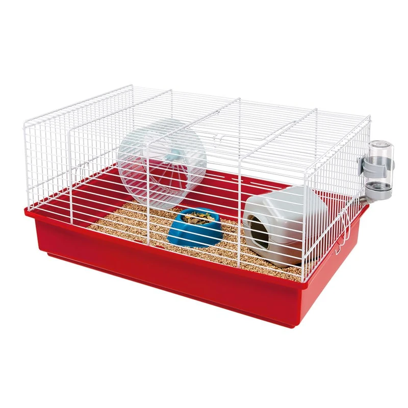 Ferplast CRICETI 9 Large Hamster Cage - Fully Equipped, Comfortable Interactive Habitat, Exercise Wheel & Accessories Included - Easy Clean, 46x29,5xh23cm