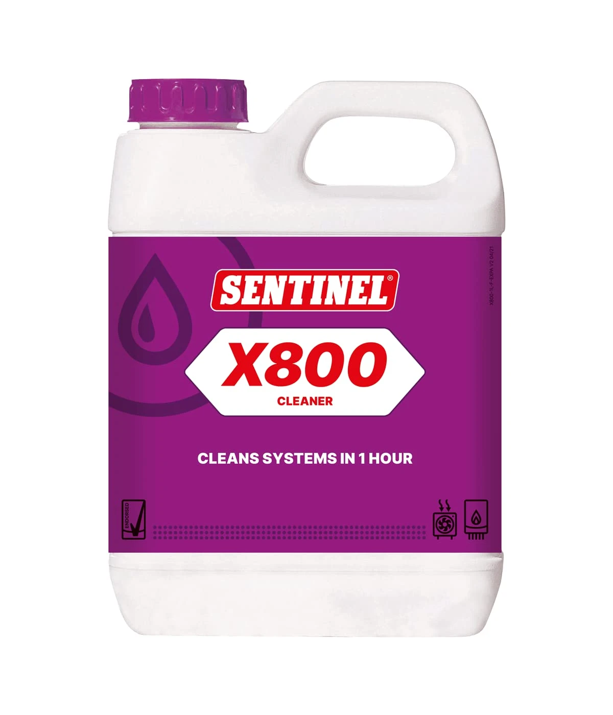 Sentinel - X800 Fast Acting Cleaner 1L, targeted central heating system cleaning inside an hour, restores system efficiency by targeting corrosion debris, ideal for hot and cold systems