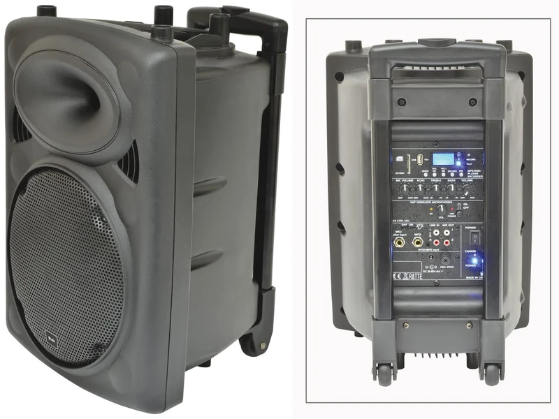 QTX, QR10PA: Powerful Portable PA with Wireless Headband Microphone, Easy Mobility Trolley Handle and Wheels, Extended Battery Life & Enhanced Audio Control