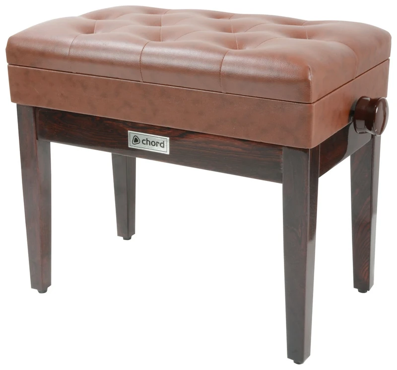 Chord PB660HS-BR vinyl finish Piano Bench with Built-In Storage - Brown