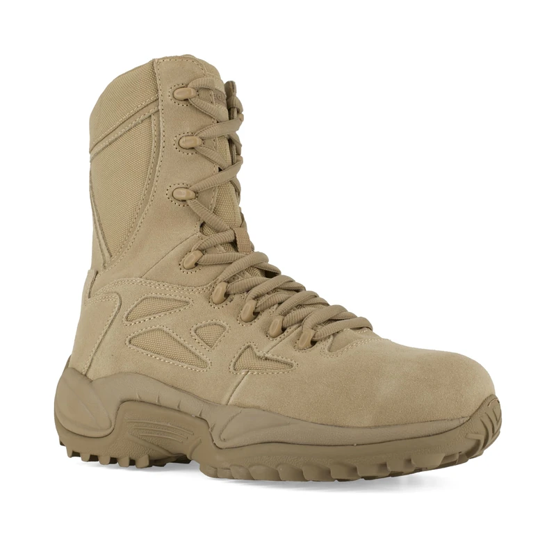 Reebok Men's Rb8894 Rapid Response Composite Toe 8" Stealth Tactical Boot Sidezipper Desert Tan Military, 9.5 UK