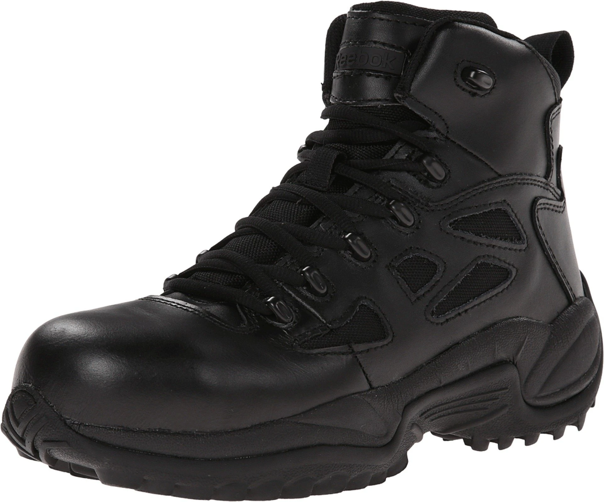 Reebok Men's Stealth 6" Lace-Up Side Zip Work Boot Composite Toe Black 14 D(M) US
