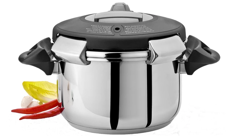 Artame 4 Litre Pressure Cooker with Spare Glass LID to USE AS A STOCKPOT, stainless steel, Silver