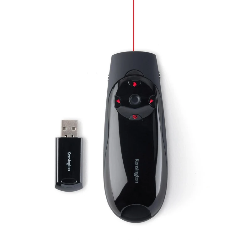 Kensington Presenter Expert - Wireless USB Presentation Clicker with Red Laser Pointer and Cursor Control, Compatible with Windows & macOS - 45 m Range (K72425EU)