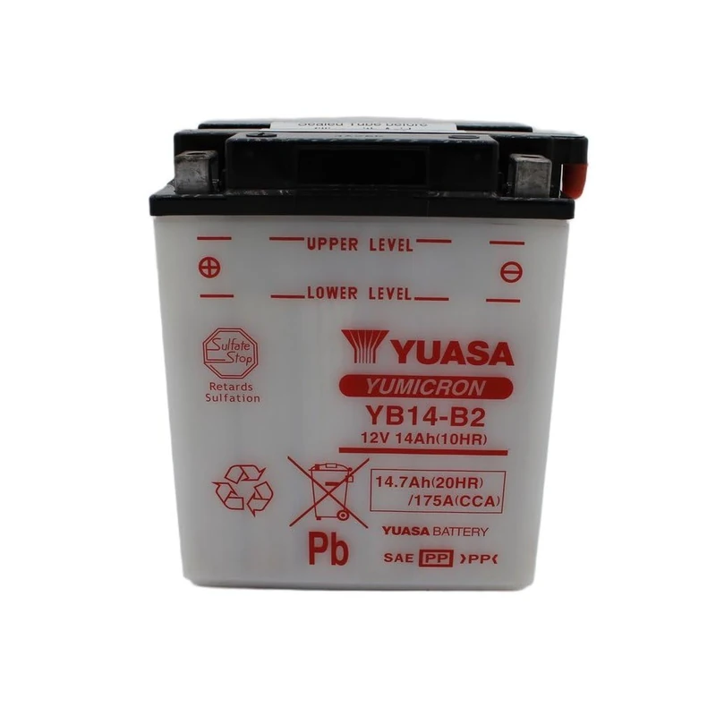 YUASA BATTERY YB14-B2 open without acid