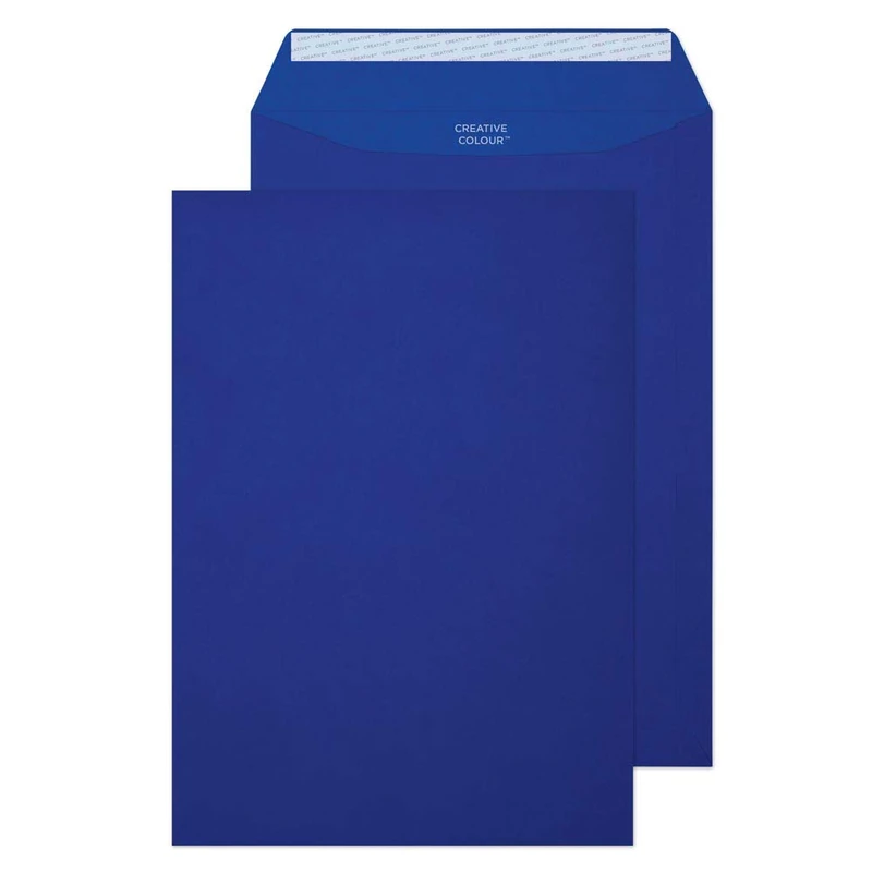 Blake Creative Colour - Coloured Blue C4 Envelopes (324 x 229 mm) - Pack of 250 - FSC Certified - 120GSM - Peel and Seal Blue Envelope - Invitation Envelopes/Card Making Supplies (443P) - Image 1