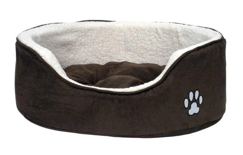 Petface Sams Luxury Oval Dog or Puppy Bed with Reversible Cushion, Machine Washable, Large (Pack of 1)