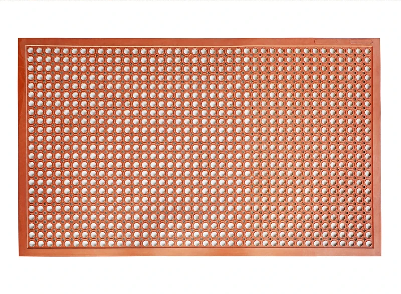 New Star 54521 Commercial Grade Grease Resistant Rubber Floor Mat, 3-Feet by 5-Feet, Red - Image 1