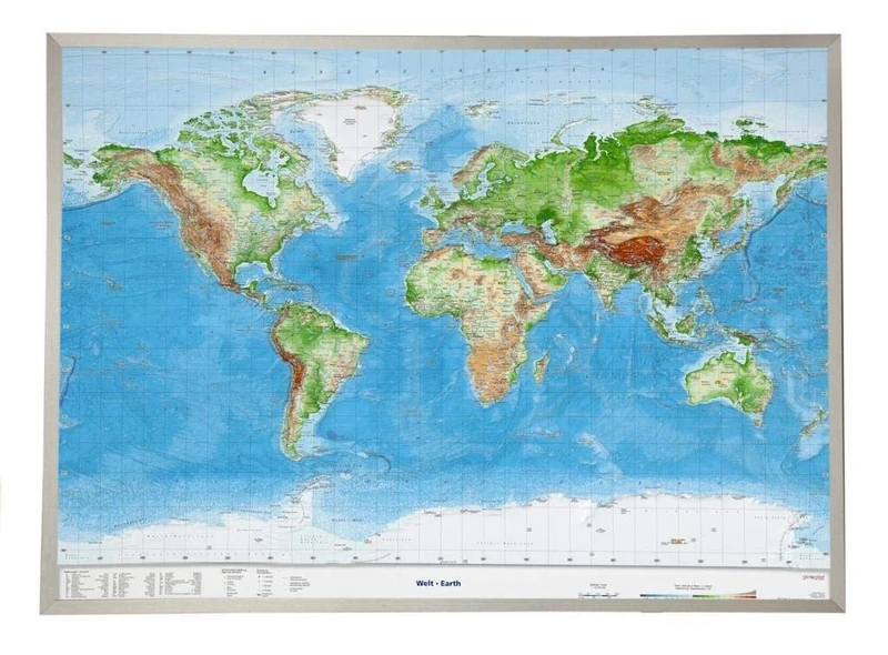 Welt Gross 1 : 53.000.000 mit Aluminiumrahmen - Image 1