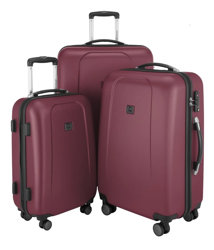 HAUPTSTADTKOFFER – Wedding - Set of 3 Hard-side Luggages Trolley Hardside Hard Shell Suitcase Expandable, TSA, (55 cm, 65 cm & 75 cm), Burgundy