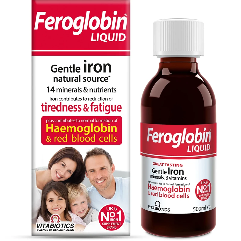 Feroglobin Gentle Iron and Nutrient Liquid, Reduce Tiredness & Fatigue Maintain Health, 500 ml