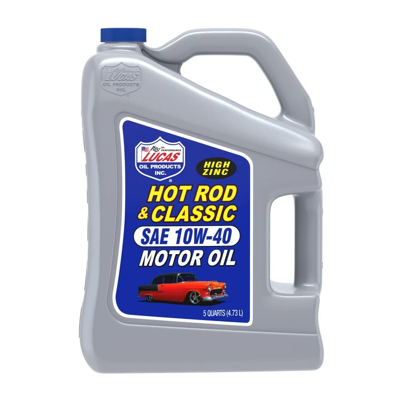 Lucas Oil 10683 Hot Rod & Classic Motor Oil SAE 10W-40-4.73L, Gray, 5 Quart