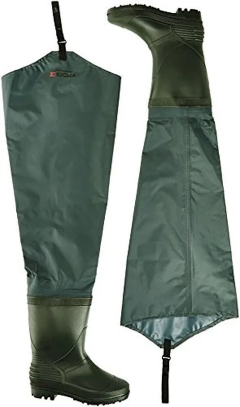 Shakespeare Sigma Nylon Hip Wader, Overalls, Waders, For Wading , Fly Fishing , Hunting , Muck Work, Unisex, Grey/Green, EU 43 | UK 9 |US 10