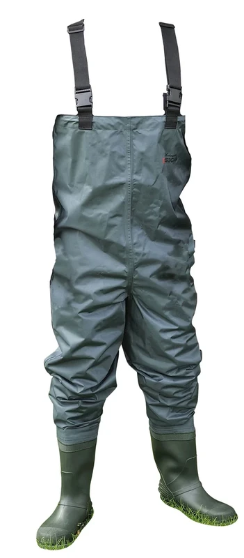 Shakespeare Sigma Nylon Chest Wader, Overalls, Waders, For Wading , Fly Fishing , Hunting , Muck Work, Unisex, Grey/Green, EU 43 | UK 9 |US 10