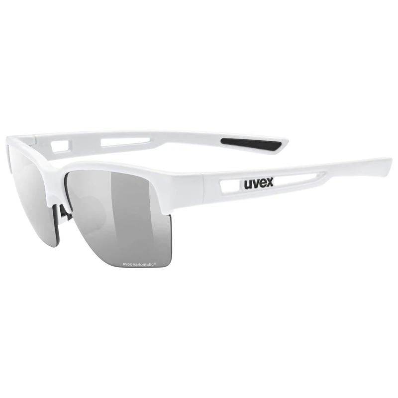 uvex Sportstyle 805 V - Sports Sunglasses for Men and Women - Self-Tinting Lenses - Anti-Fog Technology - White/Smoke - One Size