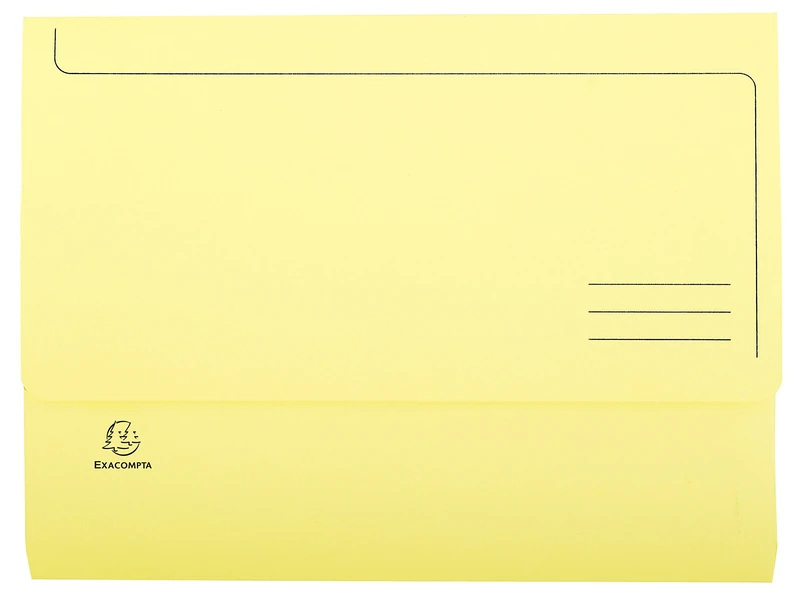 Exacompta - Ref 46779E - Super A4 Document Wallets - 245 x 325mm in Size, Suitable for A4 Documents, 3cm Expansion Gusset, 220gsm Card, PEFC-Certified - Yellow (Pack of 50)