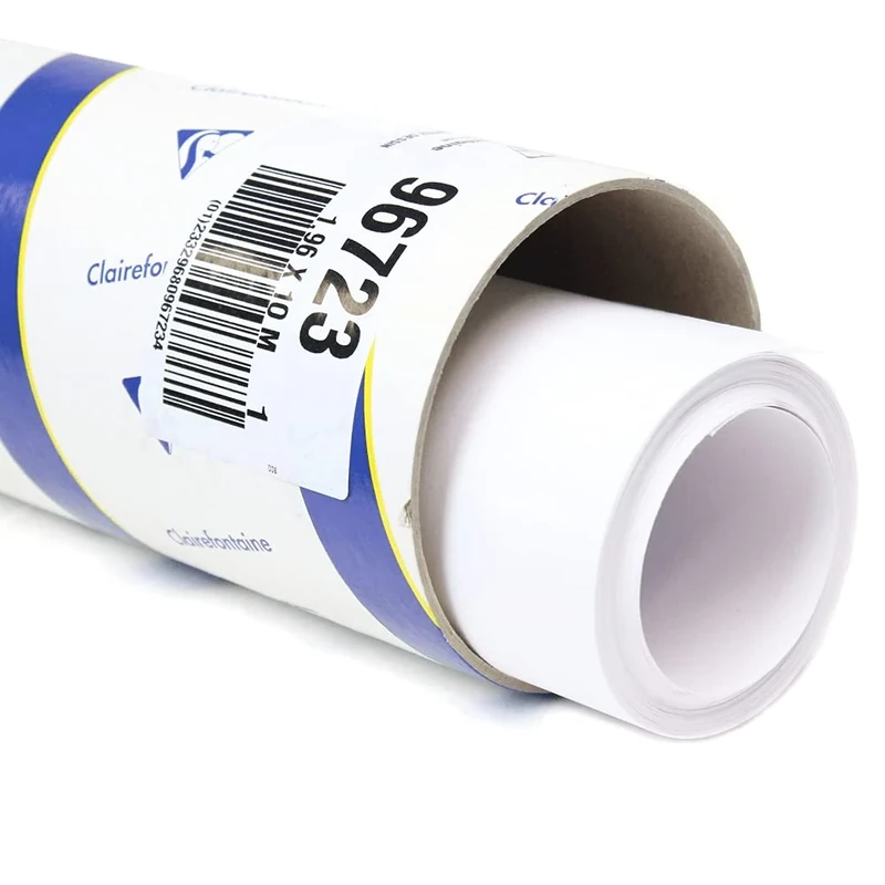 Clairefontaine - Ref 96723C - White Drawing Sketch Paper Roll (Single Roll) - 1.96 x 10m Sized, 200gsm Paper, White & Smooth Drawing Paper, Acid Free, pH Neutral