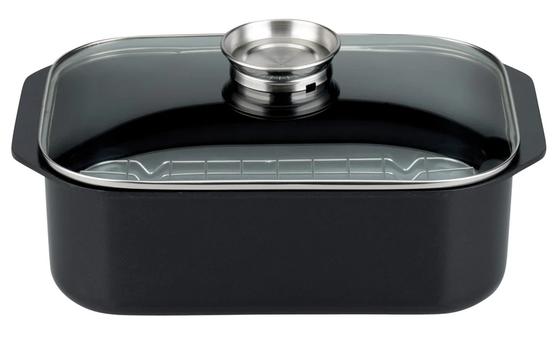 ELO Induction Roasting Pan, 8.0 liters, Square Cast Aluminium, Non-stick Coating, Black, 40 x 25 cm