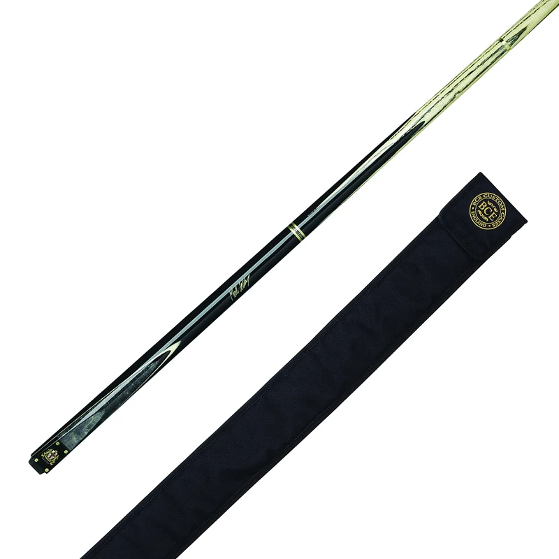 BCE Heritage 2 Piece Cue with Matching Grain - Model Her-400, Length 145cm, 9.5mm Tip, Black Butt/Natural Wood Shaft, 57 UK