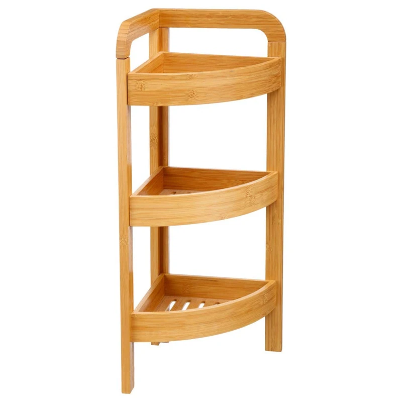 Bambou Generic – Bamboo Corner Shelf, 3 Shelves