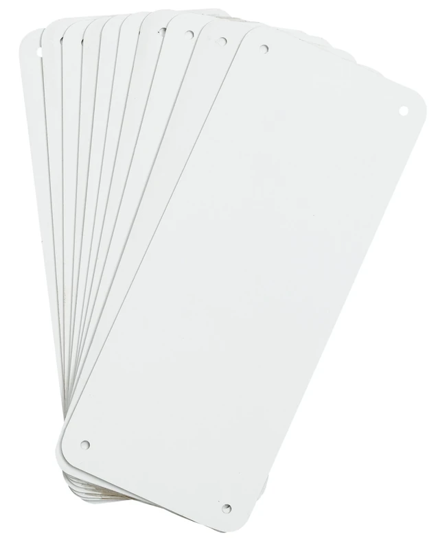 Brady Sign Blanks - White - 4.25" Height, 10.25" Width, Aluminum - Pack of 10 (106461)