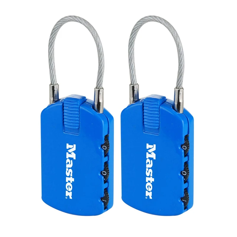 Master Lock 4684EURTCOL Pack of 2 Combination Padlocks with Address Tag, Random Color, 6,5 x 3 x 1,1 cm