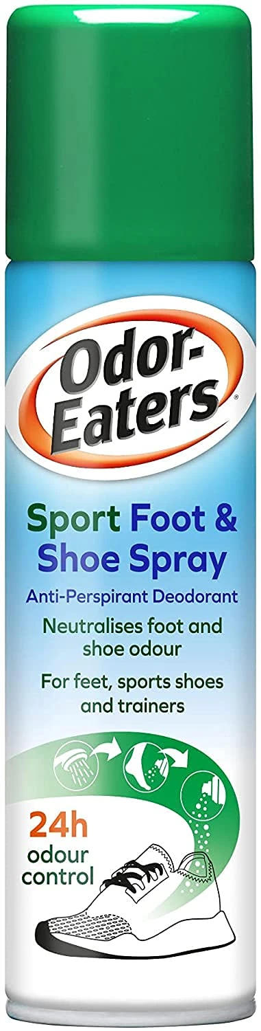 Odor-Eaters, 24 Hour Odour Destroying Antiperspirant Foot and Shoe Spray for Sport Shoes, 150 ml