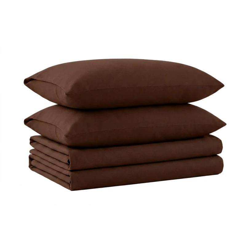 Tribeca Living Luxury Solid Flannel Deep Pocket Sheet Set, Chocolate, Queen