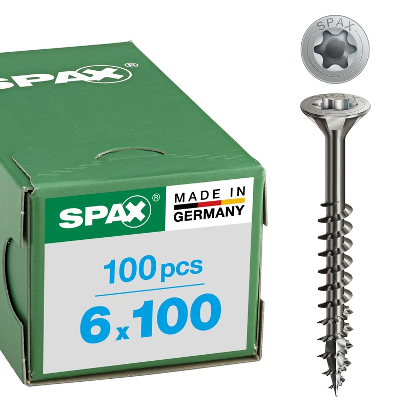 Spax T-Star Plus – All-Purpose Screw, Countersunk Head, T, 4Cut, Partial Thread, Stainless Steel A2, 1.4567 – 0197000350303, 0197000601003