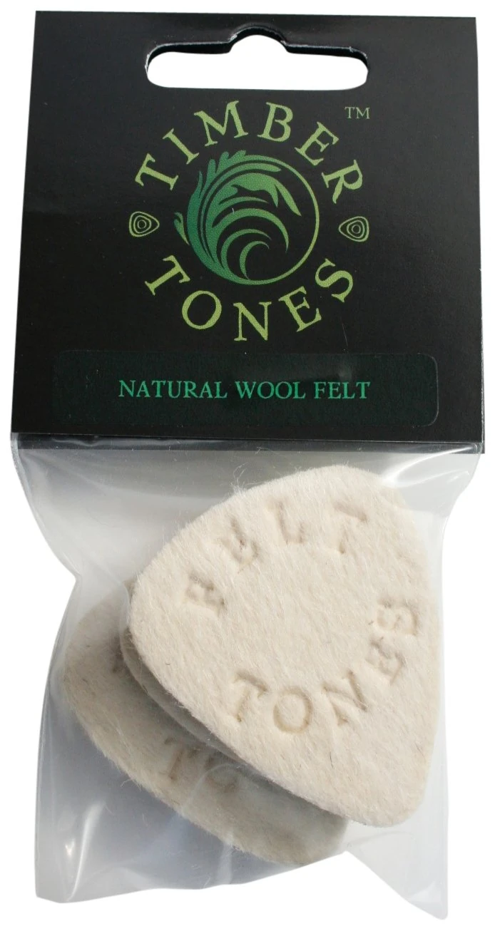 Felt Tones Guitar Plectrum - Natural Wool Felt (Pack of 4)