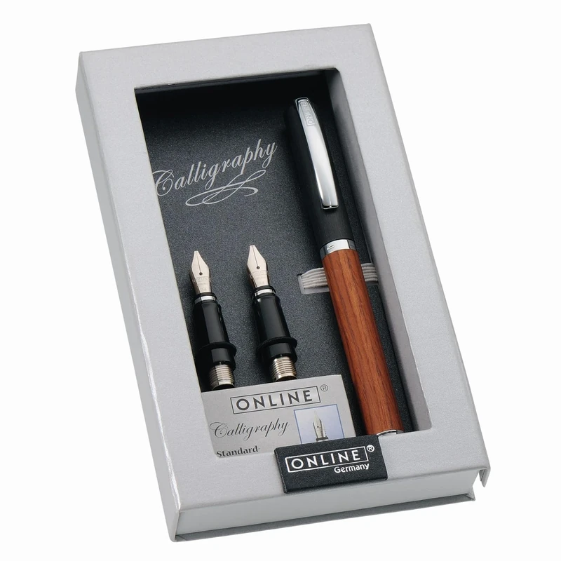 Set Best Writer calligraphy pen Vision Nature Rosewood, nib 1,4mm, 0,8mm, 1,8mm in Magnet Box