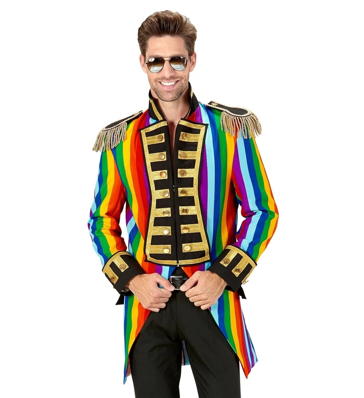 Widmann - Men?s Tailcoat Rainbow Parade Dressing-Up costume
