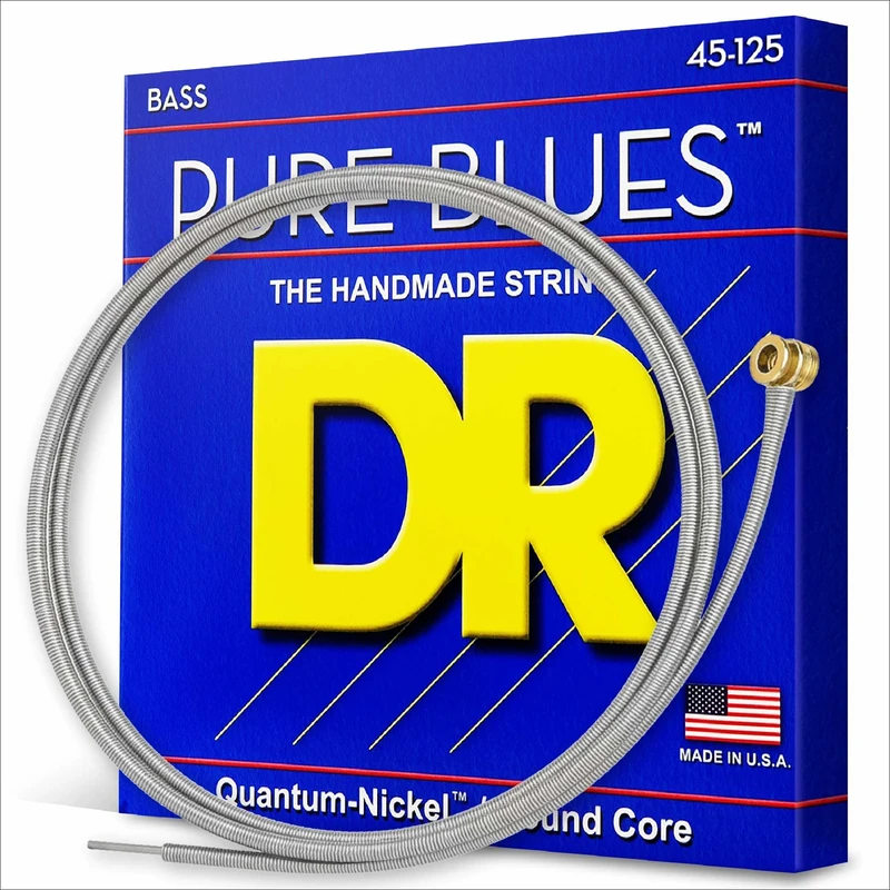 DR Strings PURE BLUES™ - Quantum Nickel™ Bass Strings: 5-String Medium 45-125